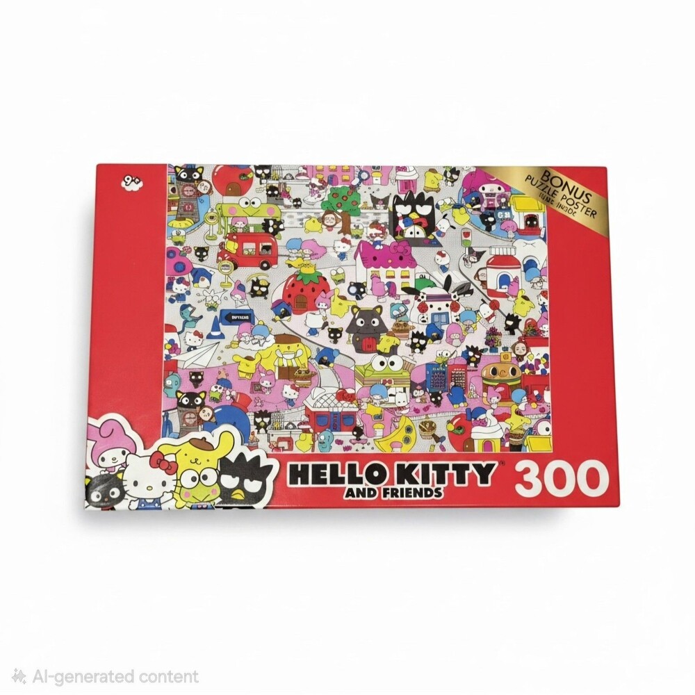 Hello Kitty and Friends Town 300 Piece Puzzle Sealed Bag Poster RoseArt NEW